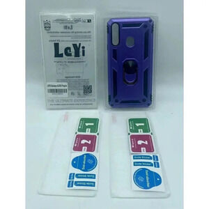 LeYi Kickstand Case for Samsung A20S Magnetic‎ 2 Screen Protectors Rugged Purple